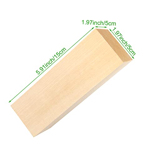 ACXFOND 8PCS Basswood Carving Blocks, 6x2x2 inch Unfinished Wood Blocks for Crafts, Unfinished Wood Squares Wooden Blocks for Arts and Crafts ACXFOND