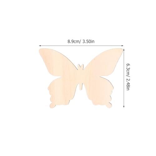 KALLORY 48pcs Unfinished Wooden Cutouts Butterfly Wood Cutouts Butterflies Blank Wood Slices Animals Painting Crafts for Kids DIY Home Decoration KALLORY
