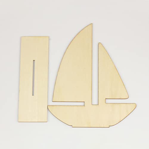 EXCEART Ocean Decor Kids Beach Toys 10Pcs Unfinished Wooden Boat Cutout, Wood Boat Ship Decoration to Paint for Arts Crafts DIY Projects Home Party EXCEART