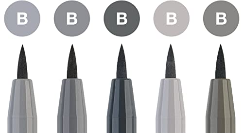 Faber-Castel PITT Artist Manga Pens, Shades of Gray, 8-Pack (167107) Faber-Castell