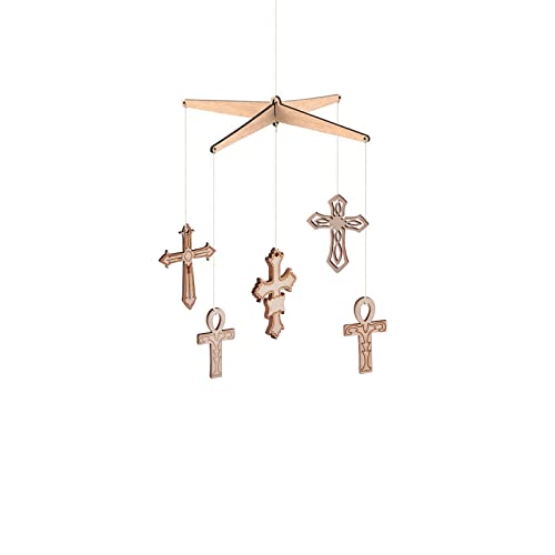 KitBeads 50pcs Random Wooden Cross Cutouts Christ Jesus Crucifix Laser Cut Wood Embellishment Hollow Unfinished Wood Cutouts for Arts Crafts DIY KitBeads