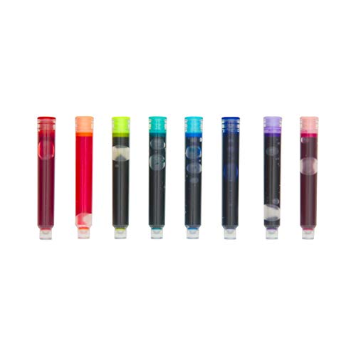 OOLY, Color Write, Fountain Pens Colored Ink Refills, Set of 8, Ooly Fountain Pen Refill Pack, Set of 8 Premium Colors, Great Cartridges for Writing, Ooly