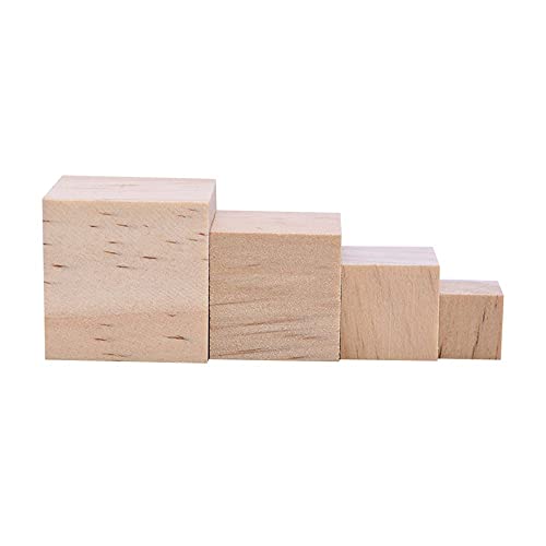 50Pcs Wooden Square Number Cubes,Unfinished Natural Wood Blocks, Natural Solid Cube,Hardwood Alphabet Photo Blocks Making Craft Gift(1x1x1cm) Generic