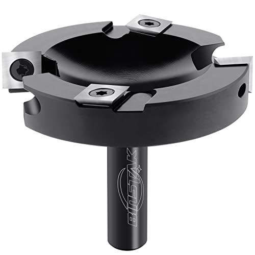 BINSTAK CNC Spoilboard Surfacing Router Bit,1/2 Inch Shank 3 Inch Cutting Diameter, 2+2 Carbide Inserts Slab Flattening Router Bit Planer Bit for BINSTAK