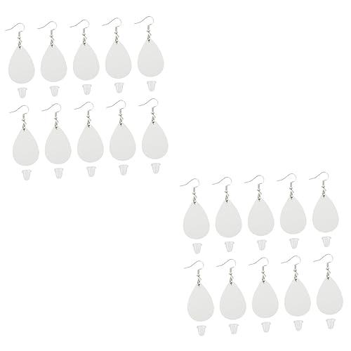 VILLCASE 2 Sets Sublimation Wood Earrings Blanks Unfinished Wooden Earrings Earring Making Kit Rubber Earring Backs Wood Blank Earrings Decorative VILLCASE