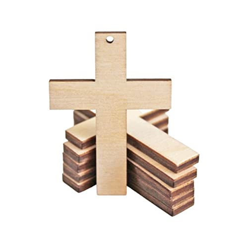 ALL SIZES BULK (12pc to 100pc) Unfinished Wood Laser Cutout Solid Cross Dangle Earring Jewelry Blanks Shape Crafts Made in Texas Texan Wood Crafts