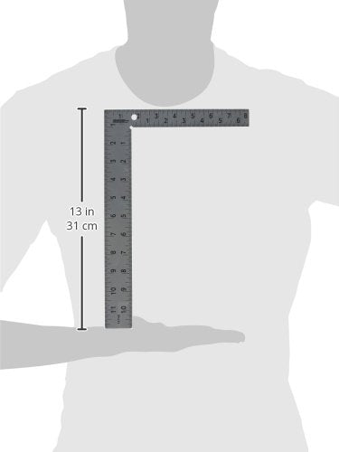 Johnson Level & Tool CS10 Professional Easy-Read Steel Carpenter Square, 8" x 12", Silver, 1 Square Johnson