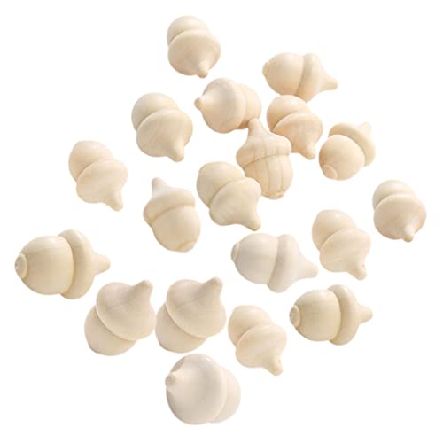 VILLCASE 60 pcs Woody Acorn Unfinished Wood Toys peg Dolls Acorns Wood Acorn Toy Mini Acorn Toys Unfinished Wood Crafts Home Supplies Wood Toys for VILLCASE