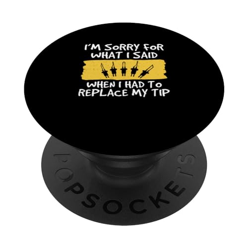 Woodburning To Replace My Tip Funny Pyrography PopSockets Standard PopGrip Pyrographer Artist & Woodburner Apparel For Men