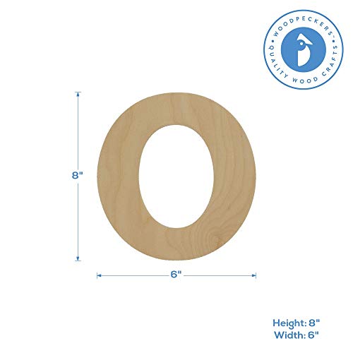 Wooden Number 0 Cutouts 8", Wooden Numbers for Wall Decor, Home Decor, Crafts, and Party Decorations by Woodpeckers Woodpeckers