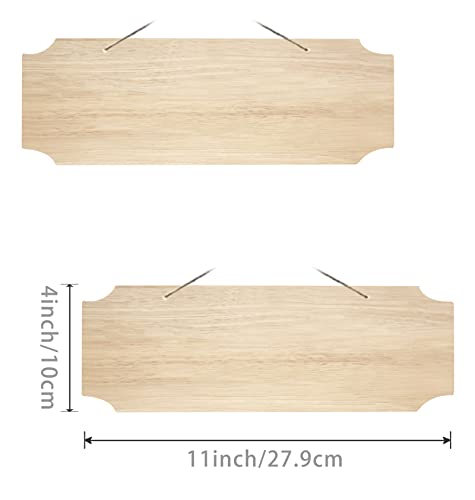 3Pack Blank Wood Sign for Craft Unfinished Hanging Wooden Board with Hole DIY Door Wall Decor Holiday Decoration Lamantery