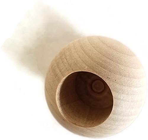 Dowel Cap End 1-1/2" x 3/4" hole wooden (Package of 2) 1-1/2 in diameter Unfinished Wood Ball 3/4" dowel hole WoodArtSupply
