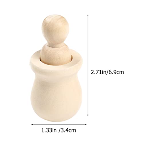 Kisangel 8pcs Hand Painted Ornaments Wooden Doll Bodiesd Wooden People pegs Blank peg Doll Unfinished Wooden Doll Peg Dolls with Cups Kid Toys DIY Kisangel