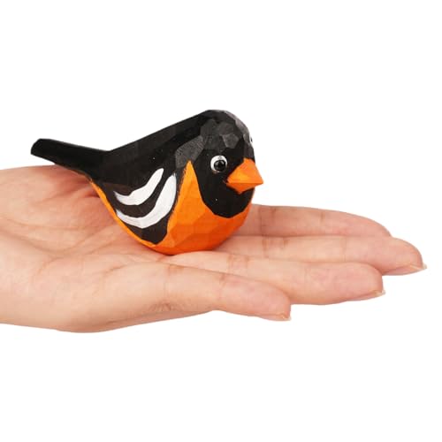 VIPbuy Handmade Wood Bird Figurines, Hand Carved Painted Wooden Bird Ornaments Crafts Home Office Desktop Decor Gifts (American Robin) VIPbuy