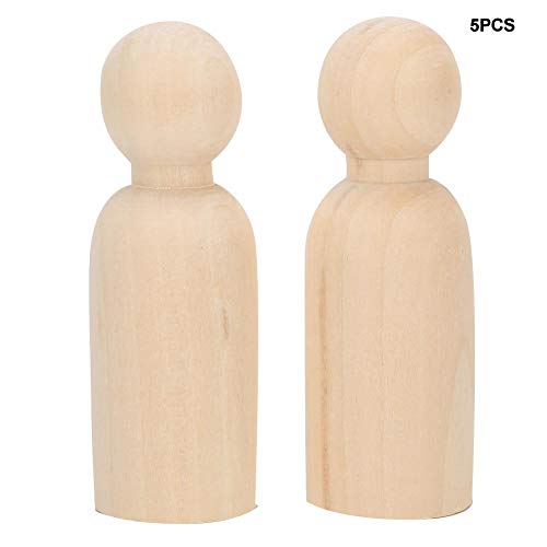 Wooden Peg Dolls Unfinished Wooden Peg Dolls Set Bodies, 10pcs 75mm Unfinished People Shapes Wooden People Figures Angel Dolls for DIY Craft Painting zjchao