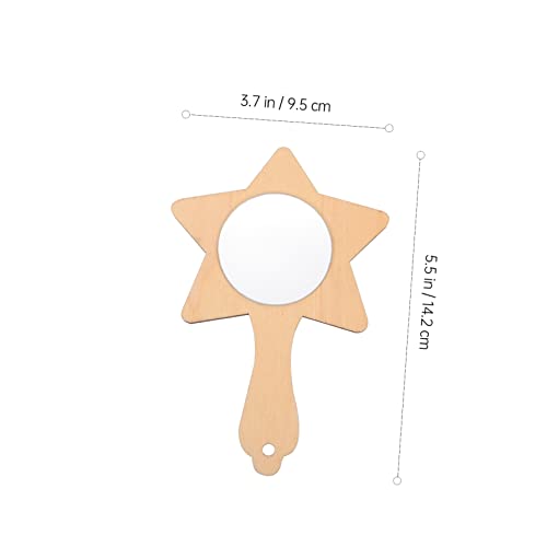 Operitacx 10pcs Small Wooden Mirror Table Top Mirror Travel Makeup Mirror Educational Toys Shatterproof Mirror for Kids Mini Mirrors for Crafts Operitacx