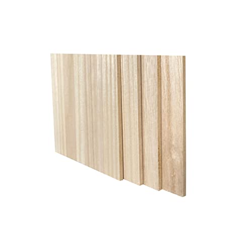4 Pack Veneered MDF Double Sided Paulownia Wood,MDF Core,6.4mm 1/4th Inch, 10"x16" Unfinished Wooden Canvas Boards Signs for Engraving Painting Cregugua