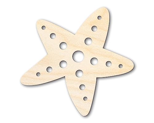 Unfinished Wood Starfish Shape | Beach Craft Cutout | up to 24" DIY 4" / 1/4" 24 Hour Crafts