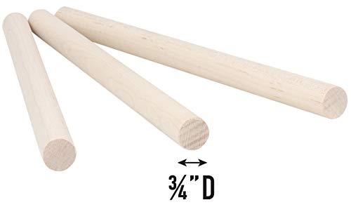 Pennsylvania Woodworks Maple Wooden Dowel Rods - Solid Hardwood Sticks for Crafting, Macrame, DIY & More - White, Unfinished Wood Dowels - Sanded Pennsylvania Woodworks