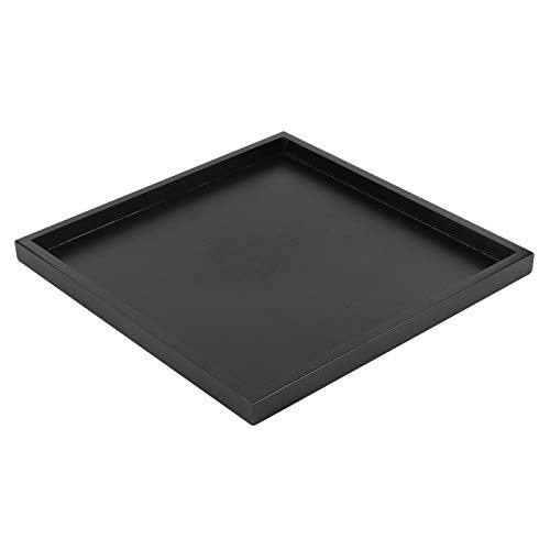 Serving Tray Black Square Decorative Serving Tray Wooden Ottoman Tray Coffee Table Farmhouse Home Decorations 12x12inch Alvinlite