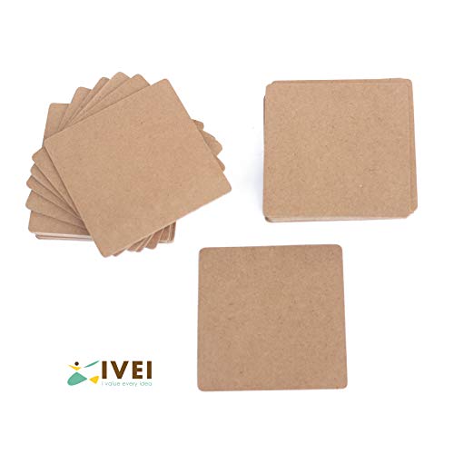 IVEI DIY MDF Coasters / Thin Wood Blanks / Keyrings / Magnets / Boxes for Painting, Decoupage, Resin Art Work & Decoration IVEI