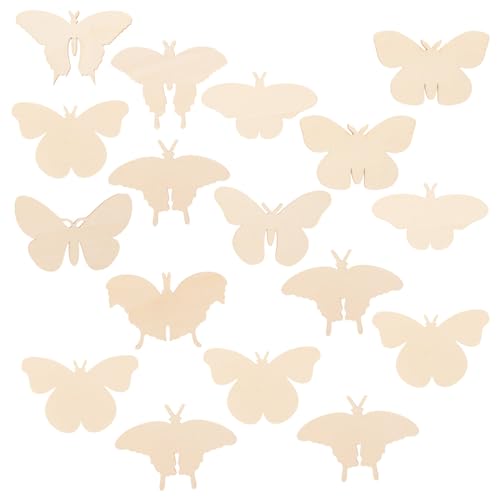 Sewroro 27pcs Unfinished Wooden Butterfly Blank Wood Butterfly DIY Blank Butterfly Shape Ornaments for DIY Painting Crafts Sewroro
