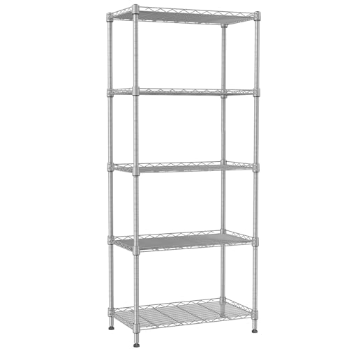 SINGAYE 5 Tier Storage Rack Wire Shelving Unit Storage Shelves Metal for Pantry Closet Kitchen Laundry 660Lbs Capacity 23.6" L x 14" W x 59.1" H SINGAYE