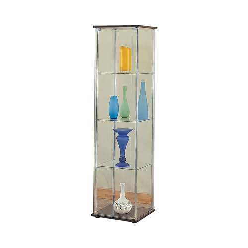 Coaster 4-Shelf Glass Curio Cabinet Cappuccino and Clear 950172 Coaster Home Furnishings