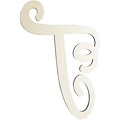 Wooden Monogram Alphabet Letters, Decorative Letter T (13 Inches) Bright Creations