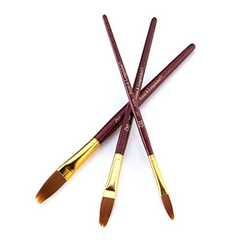 Royal & Langnickel RSET-9140 Zip N' Close Gold Taklon Filbert Comb 3-Piece Brush Set Royal & Langnickel