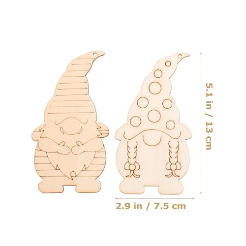 VOSAREA 40Pcs Christmas Gnome Wood Cutouts Unfinished Christmas Wooden Ornaments Xmas Tree Hanging Embellishments Crafts for DIY Arts Crafts Holiday VOSAREA