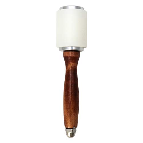 QWORK 8inch Leather Carving Hammer, DIY Leathercraft Mallet with Nylon Straight Head Wood Handle, Sew Leather Cowhide Tool Kit QWORK