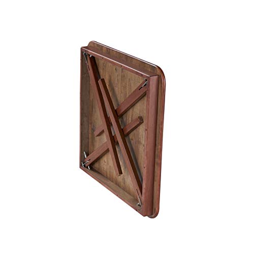 STAKMORE Straight Edge 32" Square Folding Card Table, Cherry Finish MECO