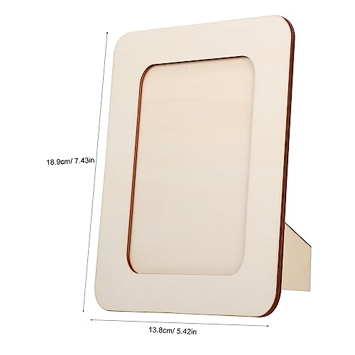 ABOOFAN 6Pcs 6 unfinished wood craft frames picture frames wood frame wooden child desktop decorate postcard photo bulk Wood parent-child Vertical ABOOFAN