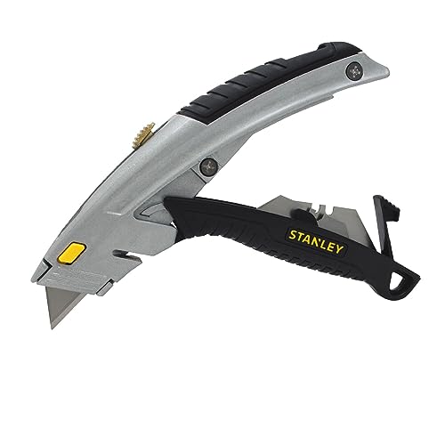 Stanley 10788 Curved Quick-Change Utility Knife, High Carbon Steel Retractable Blade, 3 Blades Stanley