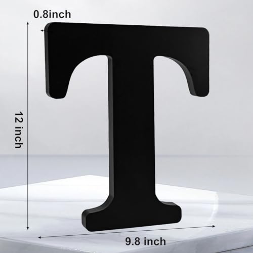 AOCEAN 12 inch Black Wood Letters Unfinished Wood Letters for Halloween Decorative Standing Letters Slices Sign Board Decoration for Craft Home Party AOCEAN