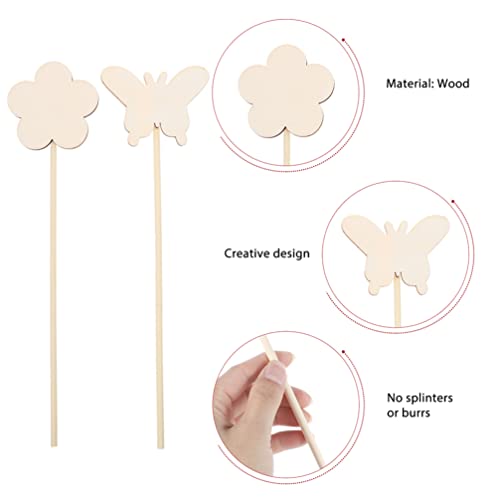 Toyvian 16pcs Handmade Wand Princess Birthday Party Supplies Princess Wand Unfinished Blank Princess Fairy Wands Kit Kids Diy Toy Fairy Sticks Fairy Toyvian