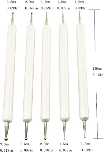 Longdex Embossing Stylus Set 5PCS 5 Size Double End Tracing Dotting Tool Stylus for Carbon Transfer Paper Mandala Rock Painting Pottery Clay Craft Longdex