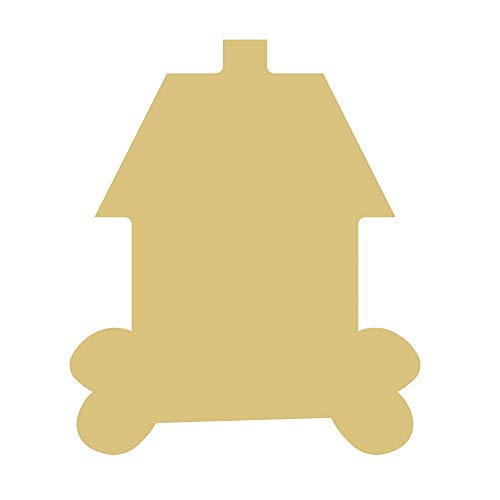 Dog House Cutout Unfinished Wood Pets Home Everyday Decor Dog Lover Door Hanger MDF Shape Canvas Style 1 (12") Diverse Woodworking