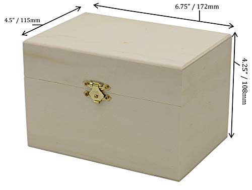 Creative Hobbies® Ready to Decorate Wooden Recipe Box with Hinged Lid and Front Clasp - Make Your Own Gift, Jewelry, Photo Box Creative Hobbies