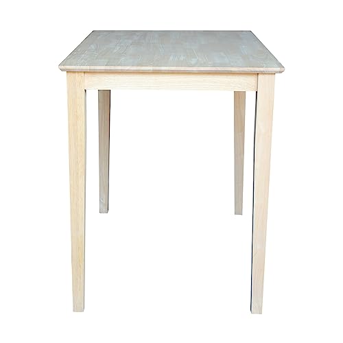International Concepts Solid Wood Top Dining table, 30 x 48, Unfinished IC International Concepts