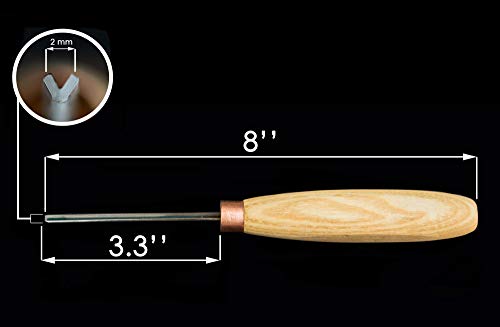 BeaverCraft Wood Carving V Gouge K12/02 Woodworking Hand Chisel Compact Wood Carving Knife for Beginners and Profi BeaverCraft