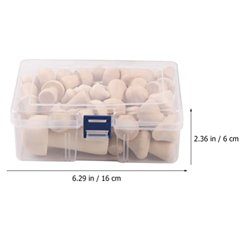 Yardwe 1 Box Wooden Mushroom Ornament DIY Wooden Crafts Wooden Mushroom Models Kids Arts and Crafts Wooden Mushrooms Acorns for Crafts Unpainted Wood Yardwe