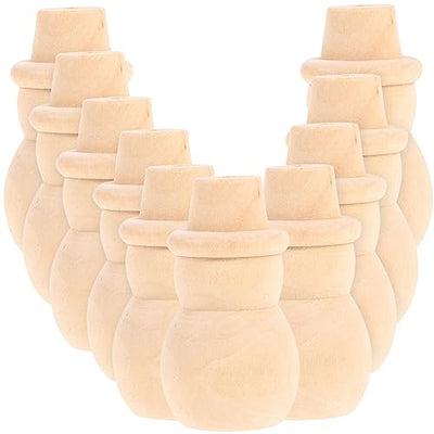 ifundom 20Pcs Wood Peg Dolls Unfinished Snowman Wooden People Unpainted Blank Wooden Peg Dolls Figures for DIY Crafts