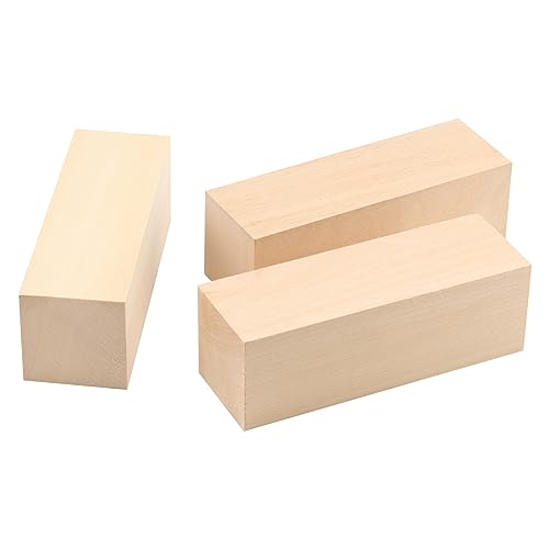 MUKCHAP 8Pcs 6 x 2 x 2 Inch Basswood Carving Blocks, 15 x 5 x 5cm Whittling Wood Blocks, Unfinished Basswood Carving Blocks for Beginners, DIY, MUKCHAP