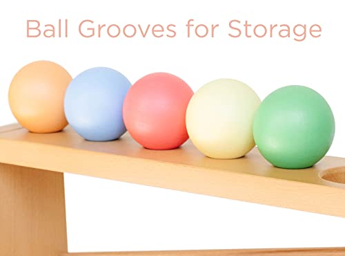 Montessori Ball Tracker Wooden Ball Drop - Wood Toys for 3 Year Old - Educational Toy for Baby and Toddler - Ball Ramp Maze Run Track - Baby Ball Montessori & Me
