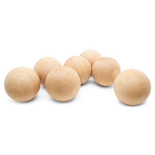 2-1/2 inch Wooden Balls, Bag of 2 Unfinished Natural Hardwood