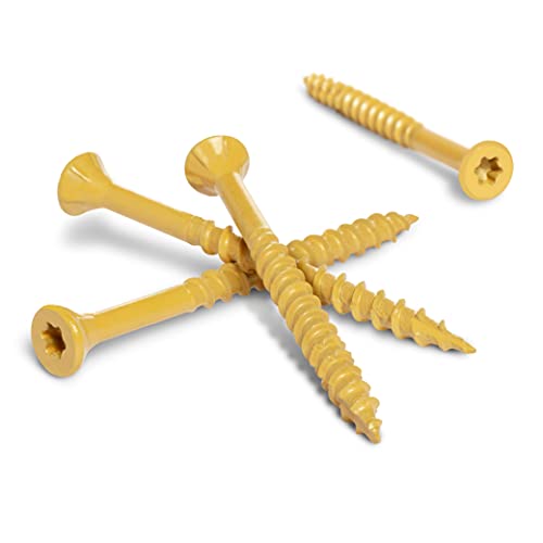 Deck Plus 48412 Wood Screws #8 x 1-5/8", Tan, 5lb Box - WoodArtSupply