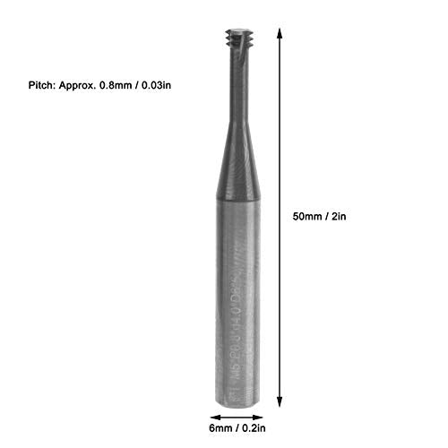 CNC End Mill Set, 3-Flute Metric 60° Tungsten Steel End Mill Engraving Milling Cutter CNC Router Bits Thread Milling Cutter M5x0.8xD6x50,Milling Garosa
