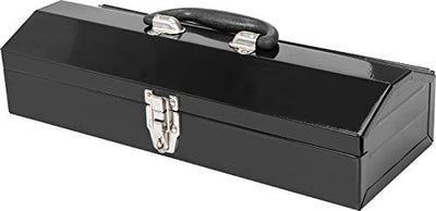 Torin ATB102B 16" Hip Roof Style Portable Steel Tool Box with Metal Latch Closure, Black